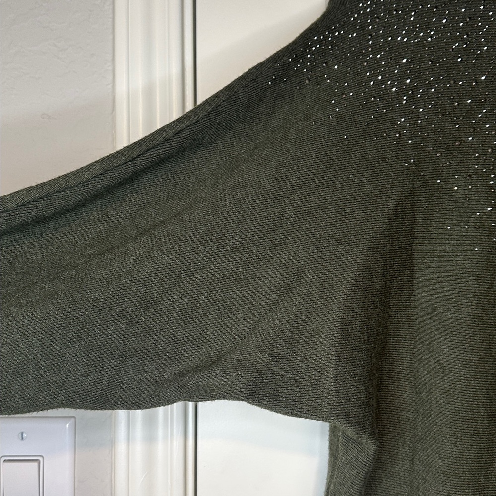 Vila Milano Green Sweater With Rhinestones, Medium, PTP 21 - Picture 5 of 7